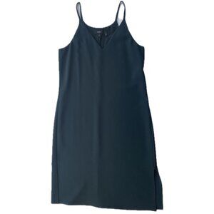 Theory Modern Crepe Slit Midi Dress Size 4 Green EUC